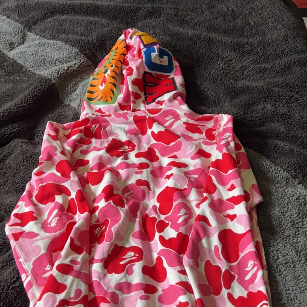 Pink bape hoodie double hood (WILLING TO NEGOTIATE)